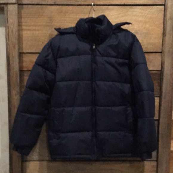 Dark Blue Puffer Coat Online, 58% OFF 